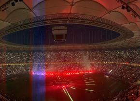 Primire de gală pentru Generația de Aur » Scenografie spectaculoasă afișată pe Arena Națională și spectacol de lumini la pauza meciului