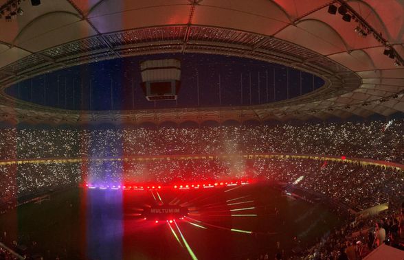 Primire de gală pentru Generația de Aur » Scenografie spectaculoasă afișată pe Arena Națională și spectacol de lumini la pauza meciului