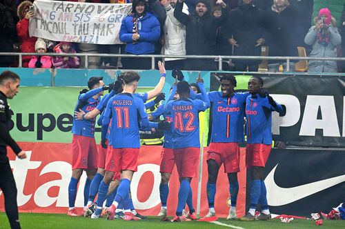 Jordan Gele sărbătorind golul cu Dinamo, singurul al lui pentru FCSB // foto: Imago Images