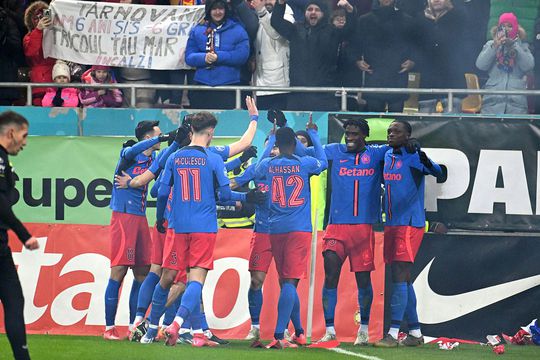 Jordan Gele sărbătorind golul cu Dinamo, singurul al lui pentru FCSB // foto: Imago Images