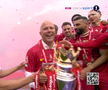 Liverpool a primit trofeul de campioană în Premier League, foto: captură Digi Sport