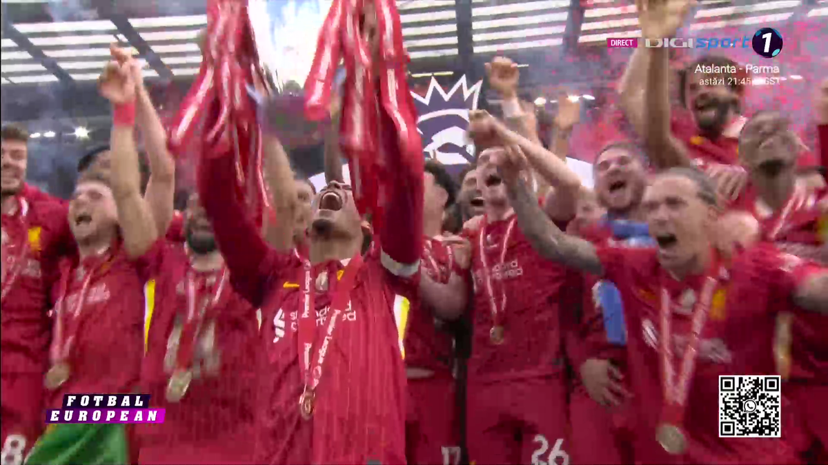 Liverpool a primit trofeul de campioană în Premier League, sub ochii lui Klopp + Gestul neașteptat aplaudat de întreg stadionul