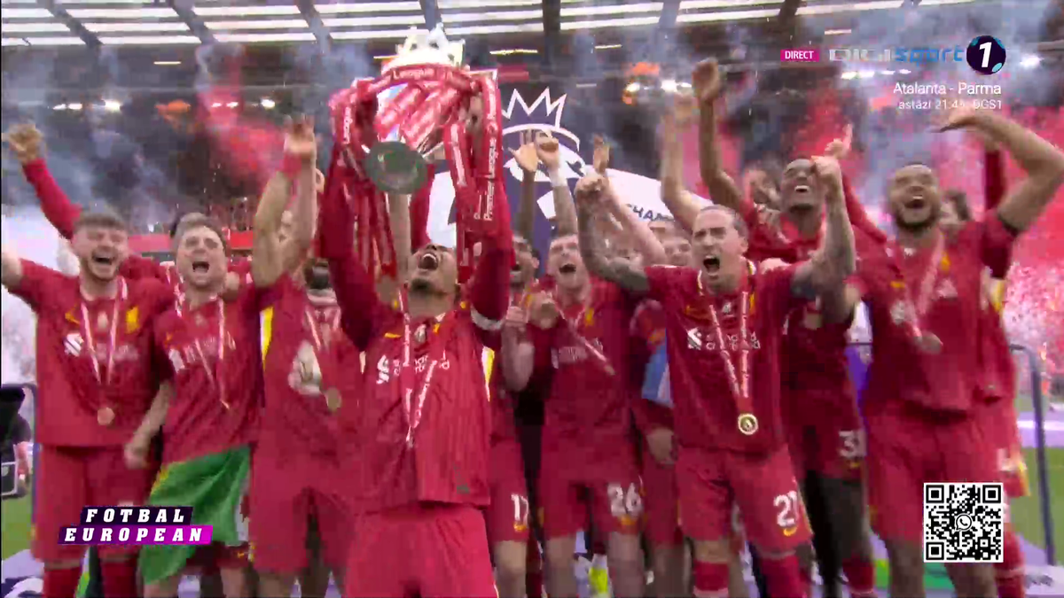 Liverpool a primit trofeul de campioană în Premier League, sub ochii lui Klopp + Gestul neașteptat aplaudat de întreg stadionul