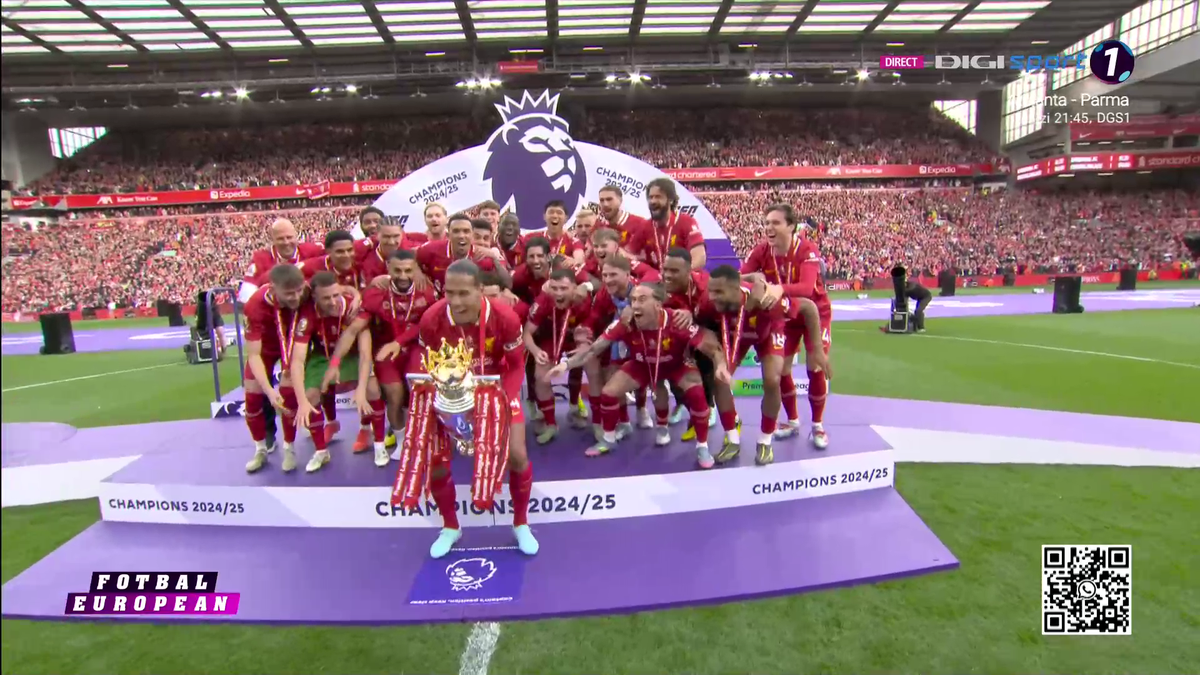 Liverpool a primit trofeul de campioană în Premier League