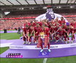 Liverpool a primit trofeul de campioană în Premier League, foto: captură Digi Sport