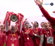 Liverpool a primit trofeul de campioană în Premier League, foto: captură Digi Sport
