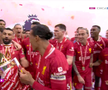 Liverpool a primit trofeul de campioană în Premier League, foto: captură Digi Sport
