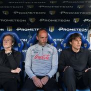 De la stânga la dreapta, Lele Oriali, secundul Cristian Stellini și Antonio Conte. Foto: Imago