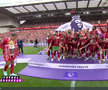 Liverpool a primit trofeul de campioană în Premier League, foto: captură Digi Sport