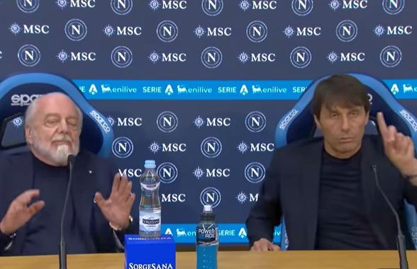 Înainte să plece de la Napoli, Antonio Conte s-a contrat cu De Laurentiis în direct