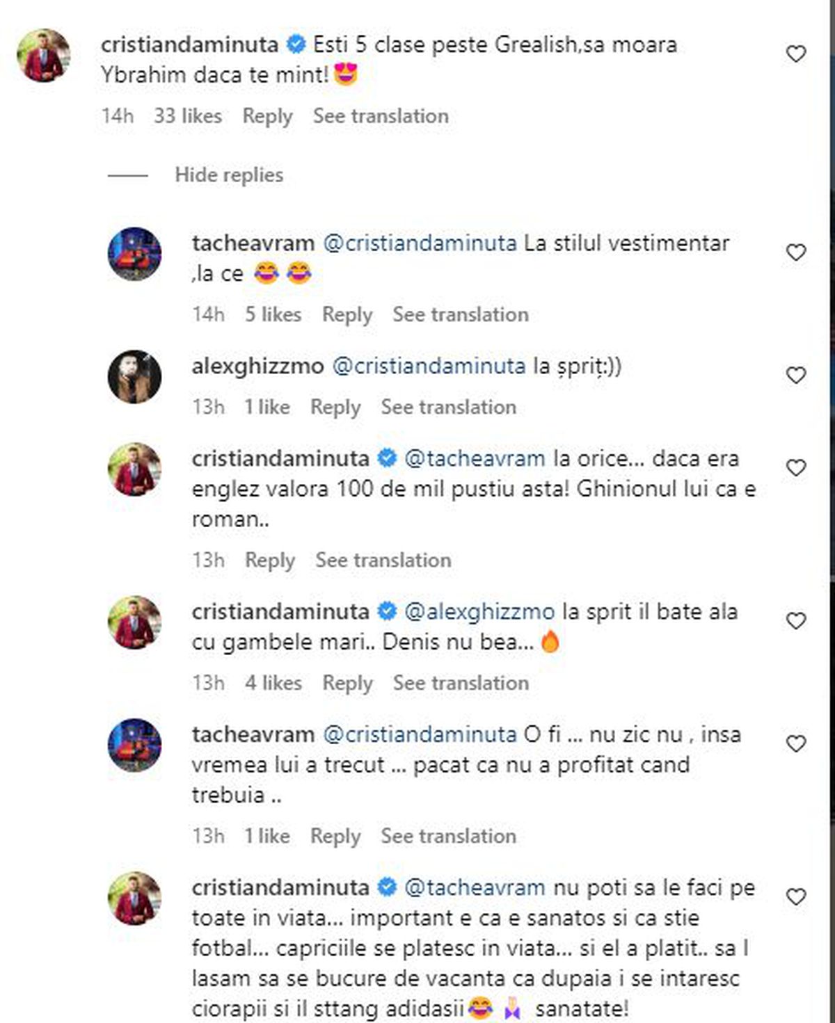 Denis Alibec s-a întâlnit în vacanța de pe Coasta de Azur cu starul lui Manchester City, iar fostul coleg l-a tachinat: „Ești 5 clase peste Grealish!”