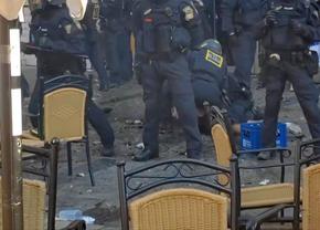 Prăpăd în Munchen, suporterii Serbiei s-au bătut cu poliția! Imagini șocante