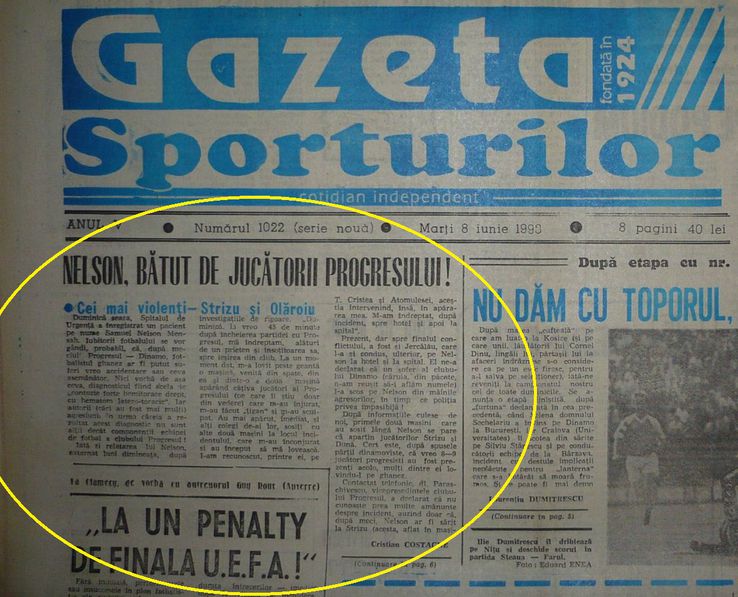 Povestea pe larg a incidentului a fost publicată în „Gazeta Sporturilor”