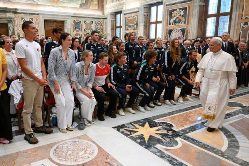 David Popvovici, întâlnire cu Papa Leon al XIV-lea // foto: vaticannews.va
