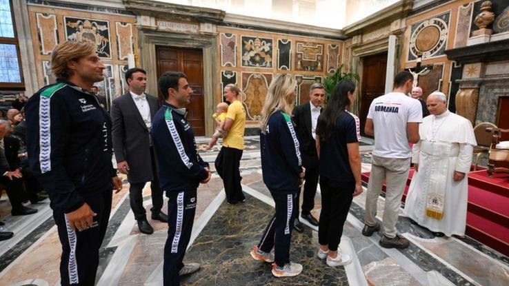 David Popvovici, întâlnire cu Papa Leon al XIV-lea // foto: vaticannews.va