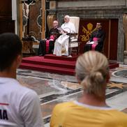 David Popvovici, întâlnire cu Papa Leon al XIV-lea // foto: vaticannews.va
