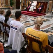 David Popvovici, întâlnire cu Papa Leon al XIV-lea // foto: vaticannews.va