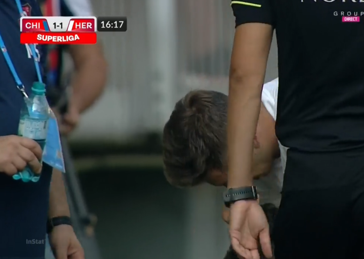 Atenție, imagini dure în Liga 1: hemoragie nazală și hematom pronunțat după o lovitură nesancționată de arbitri