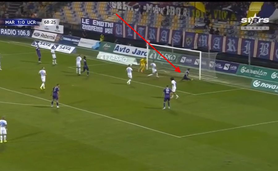 Ocazia lui Sven Karic / FOTO: Captură TV @Antena Stars Gafa lui Maldonado o trimite pe Universitatea Craiova la marginea prăpastiei europene » Misiune infernală pentru calificarea în turul 3 din Conference League