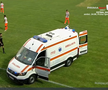 Accidentare horror a tușierului la Metaloglobus - Petrolul. FOTO: captură Prima Sport