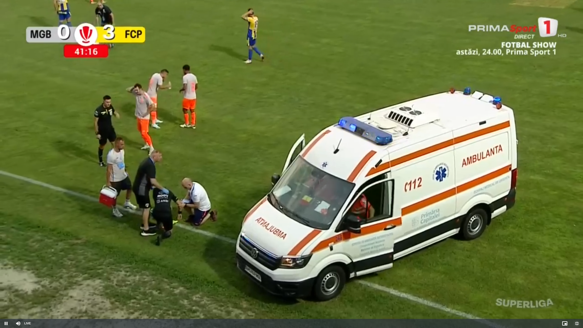 Accidentare horror a tușierului la Metaloglobus - Petrolul