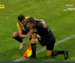 Accidentare horror a tușierului la Metaloglobus - Petrolul. FOTO: captură Prima Sport