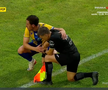 Accidentare horror a tușierului la Metaloglobus - Petrolul. FOTO: captură Prima Sport