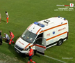 Accidentare horror a tușierului la Metaloglobus - Petrolul. FOTO: captură Prima Sport