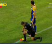 Accidentare horror a tușierului la Metaloglobus - Petrolul. FOTO: captură Prima Sport