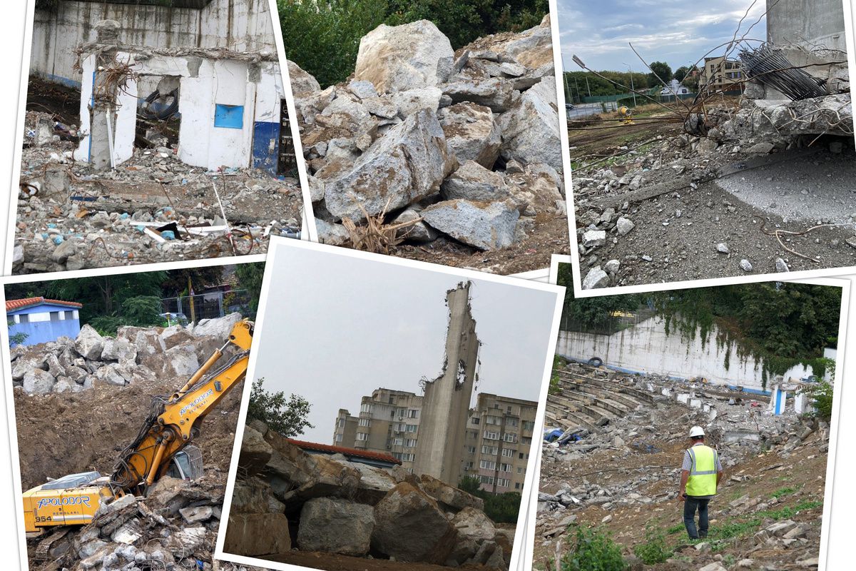Vizită pe șantierul viitoarei arene de 100 de milioane de euro » Ce problemă au întâmpinat muncitorii + mesajul istoric căutat pe sub dărâmături