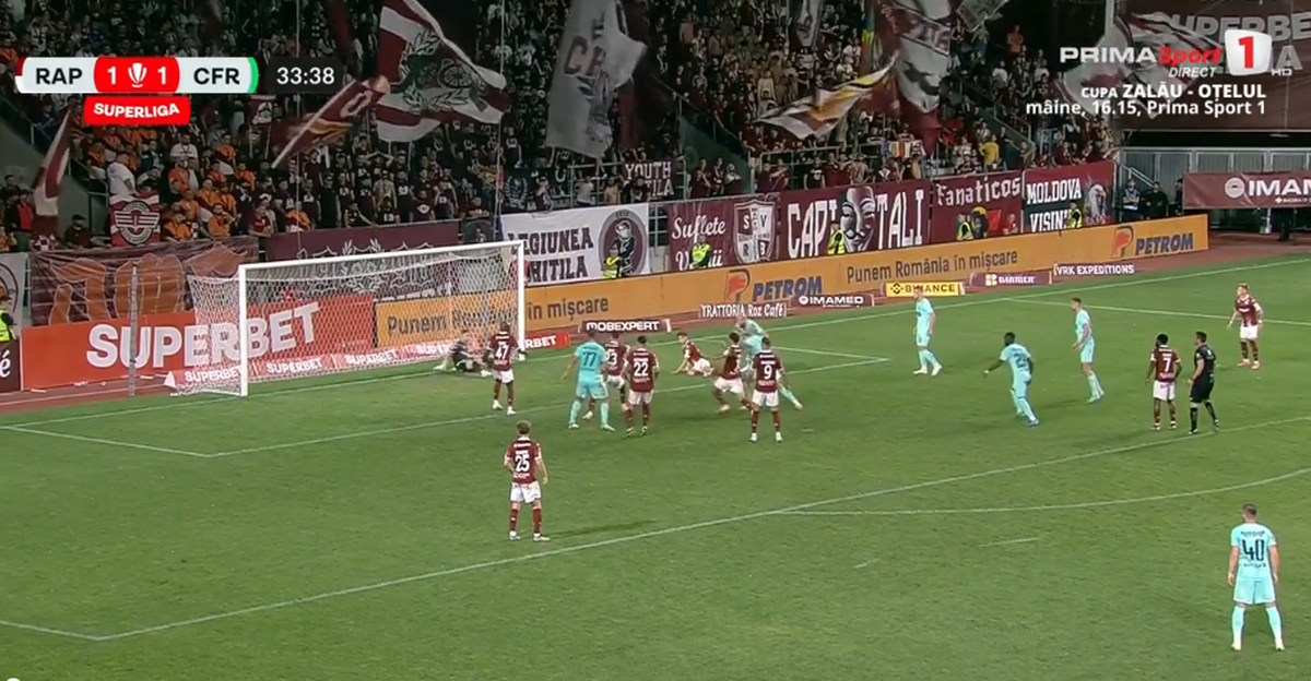 Rapid, salvată de VAR! Gol anulat pentru o diferență incredibilă