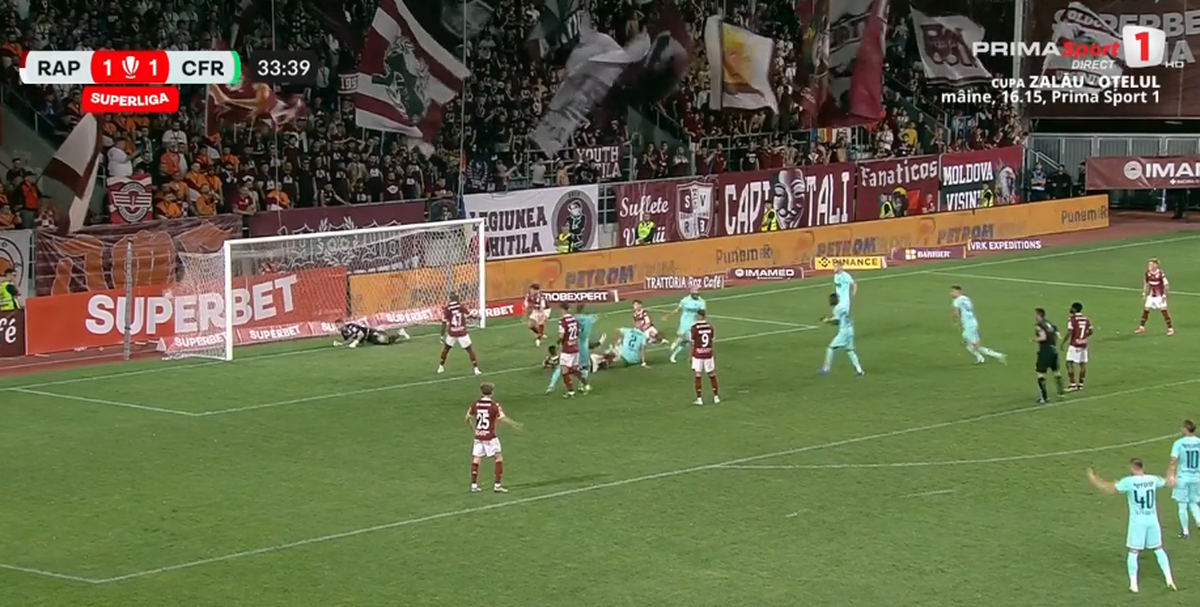 Rapid, salvată de VAR! Gol anulat pentru o diferență incredibilă