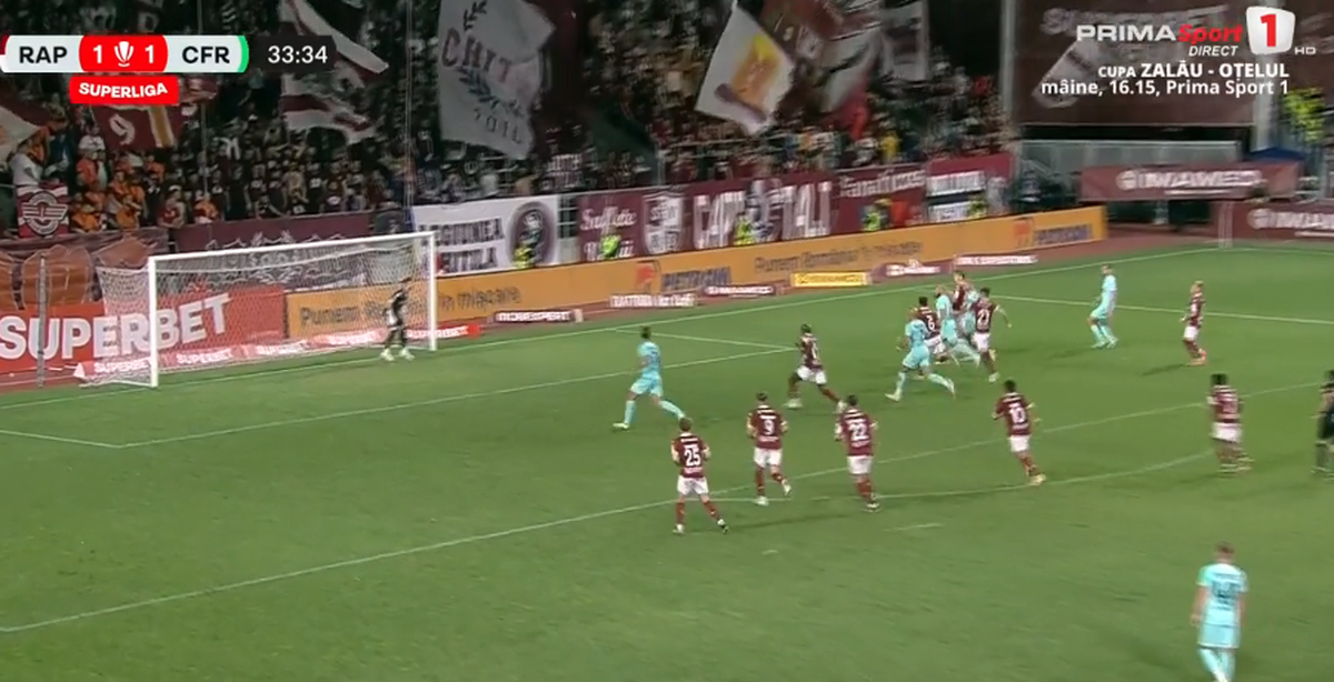 Rapid - CFR Cluj » Golul lui Juricic, anulat pentru ofsaid