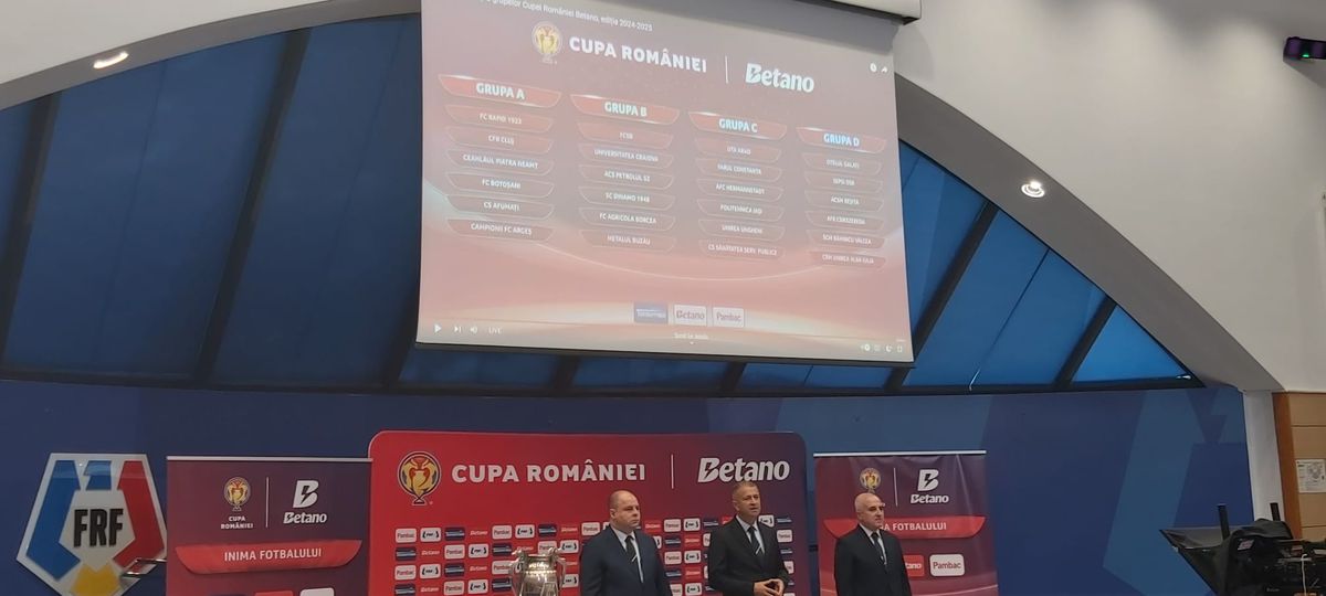 Știm cele 4 grupe din Cupa României Betano! ȘOC: Dinamo - FCSB în prima rundă » Programul complet al meciurilor