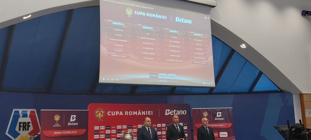 Știm cele 4 grupe din Cupa României Betano! ȘOC: Dinamo - FCSB în prima rundă » Programul complet al meciurilor