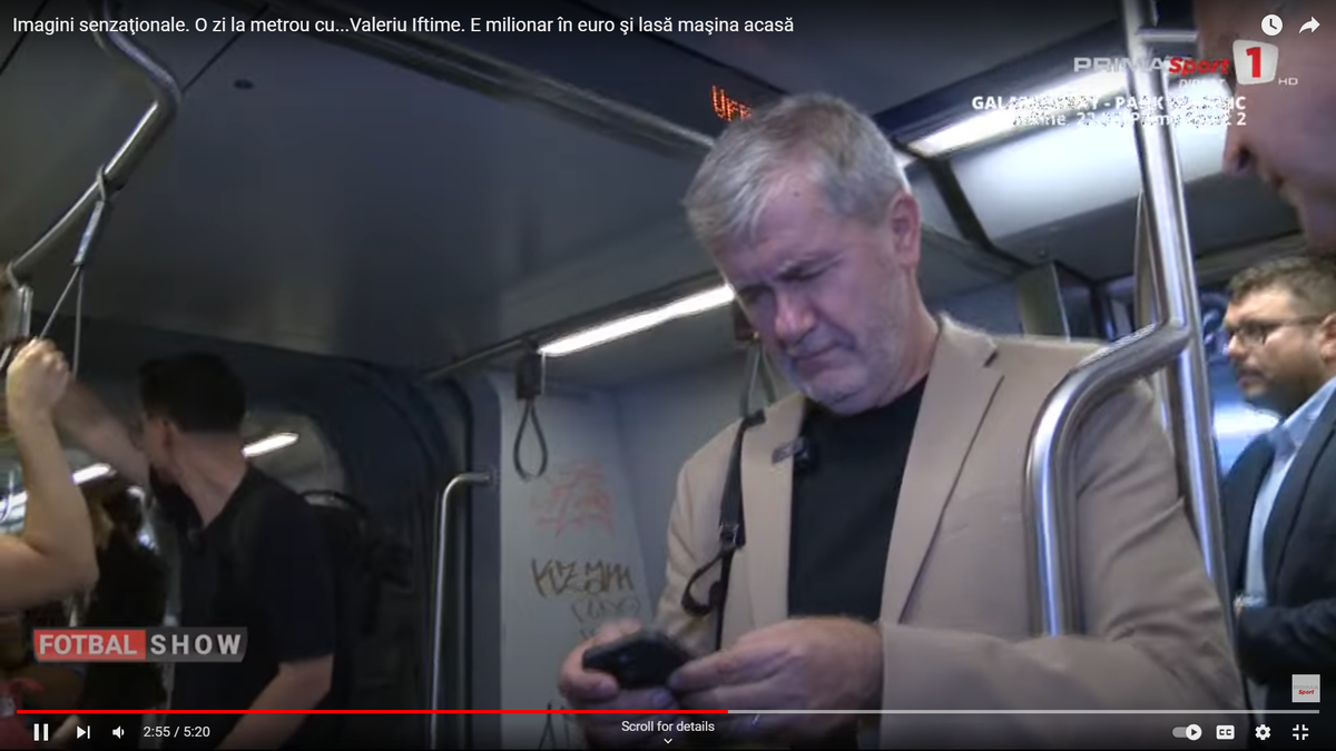 Valeriu Iftime merge cu metroul prin București