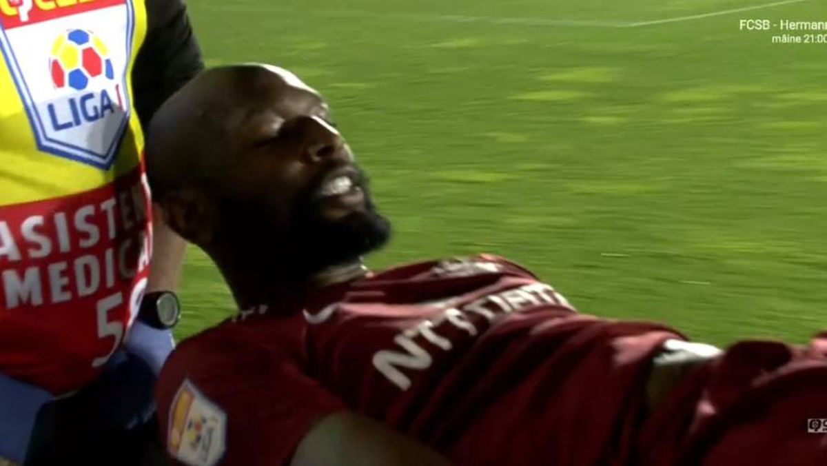 FOTO Accidentare gravă la CFR Cluj » Lui Petrescu nu i-a venit să creadă! Cum a reacționat în tribună