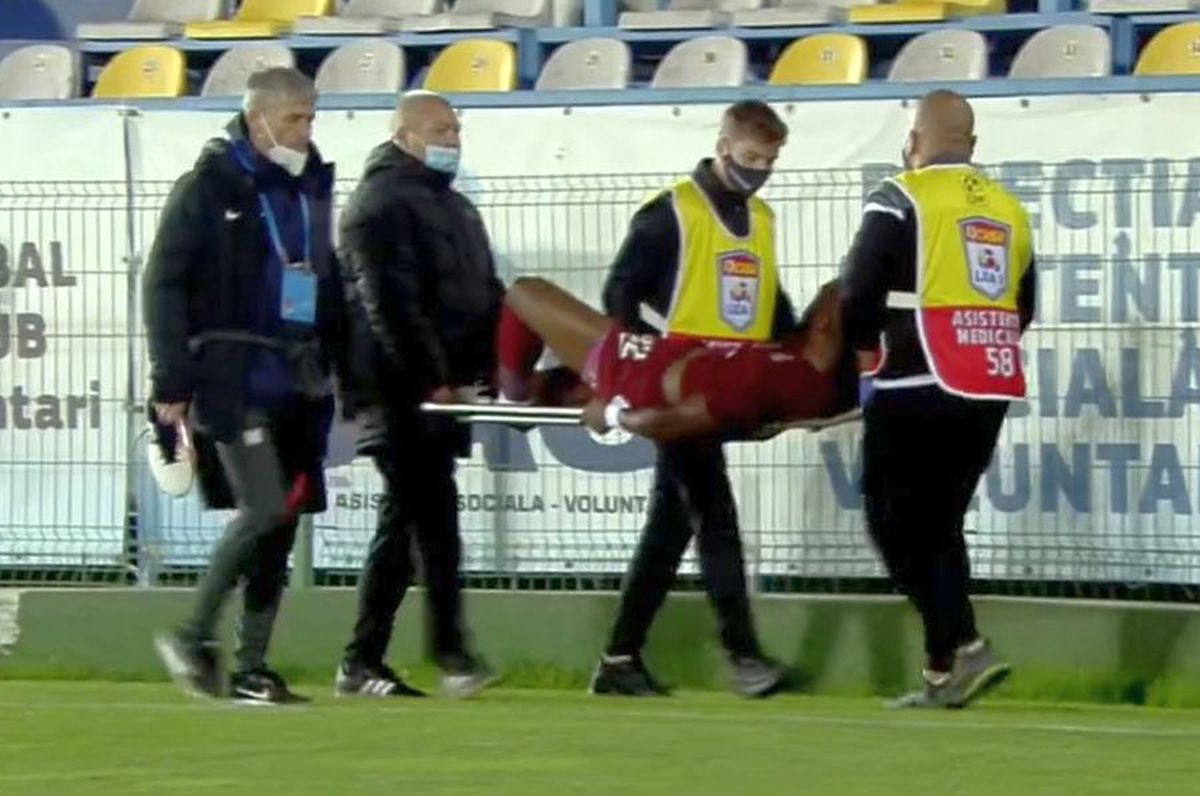 Primul verdict după accidentarea lui Mike Cestor din CFR Cluj - FC Voluntari: „Pare grav la prima vedere!”