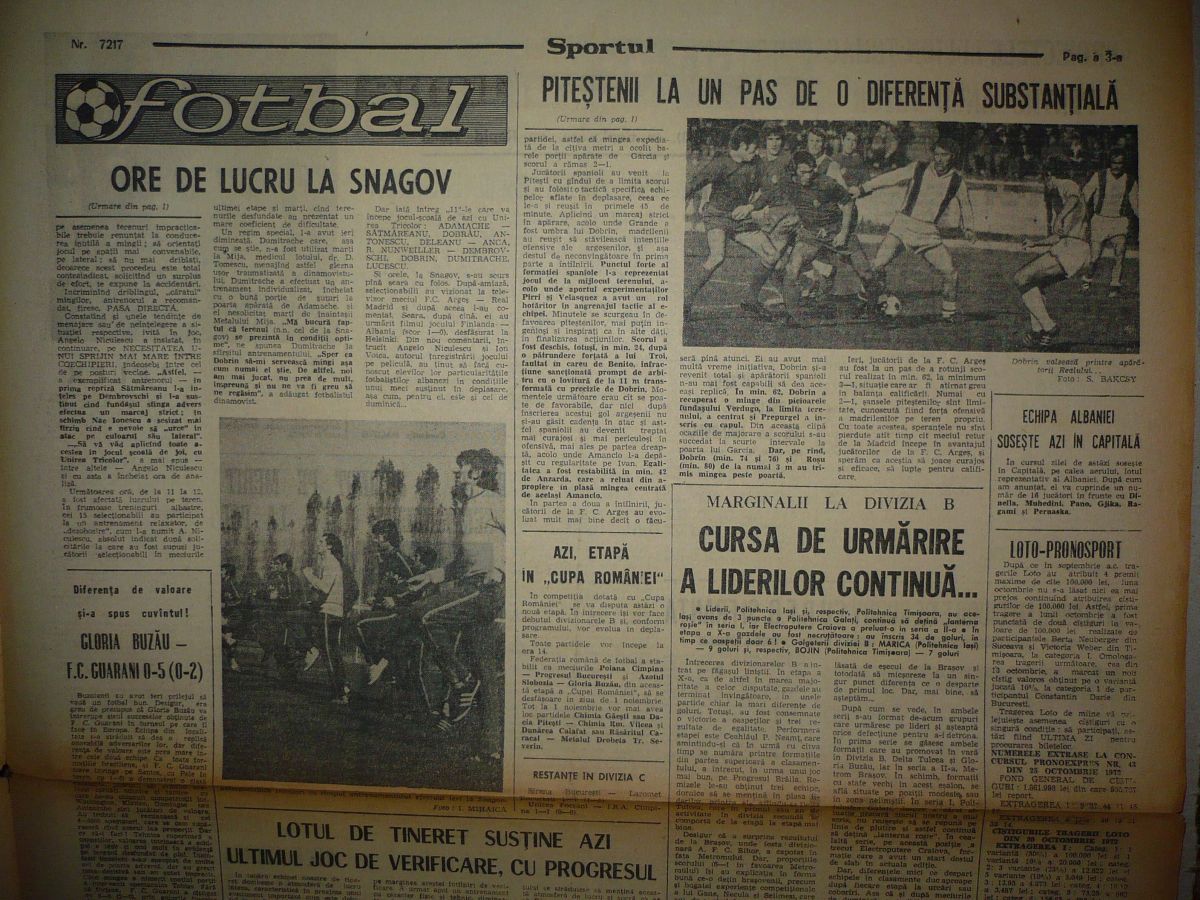 RETRO: 50 de ani de când FC Argeș dobora colosul Real Madrid în Trivale