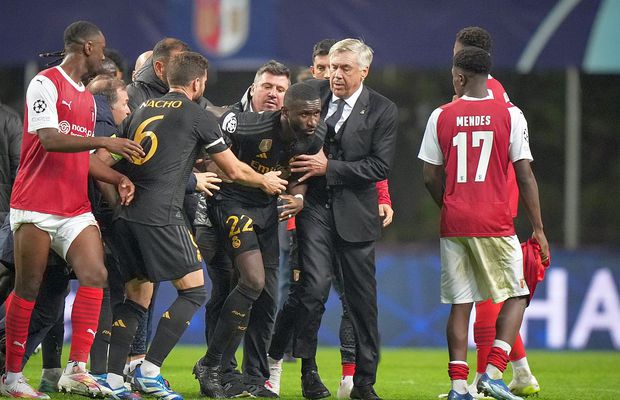 Scandal pe teren după meciul Braga - Real Madrid » Antonio Rudiger l-a „vânat” pe antrenorul secund al portughezilor! S-a vorbit de rasism + Alarmă cu Jude Bellingham