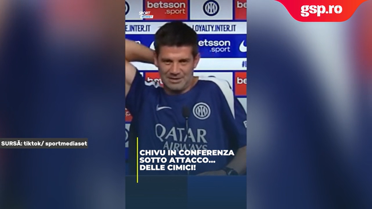Viral! Cristi Chivu, „atacat” în conferință: „Băieți, a intrat în tricou!” » Cum s-a terminat totul