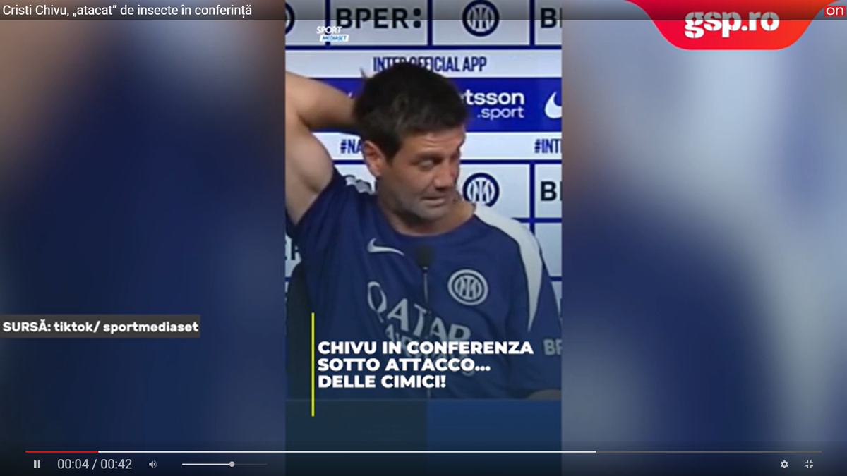 Viral! Cristi Chivu, „atacat” în conferință: „Băieți, a intrat în tricou!” » Cum s-a terminat totul