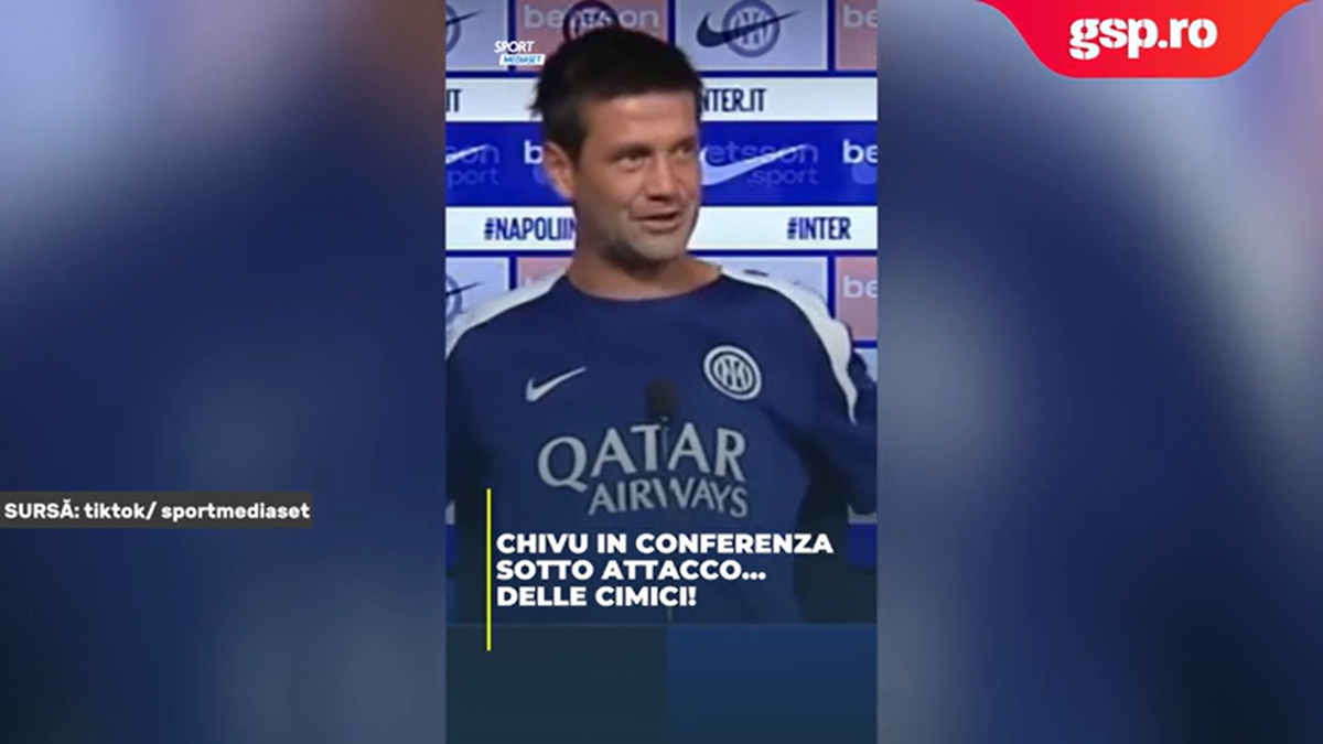 Viral! Cristi Chivu, „atacat” în conferință: „Băieți, a intrat în tricou!” » Cum s-a terminat totul