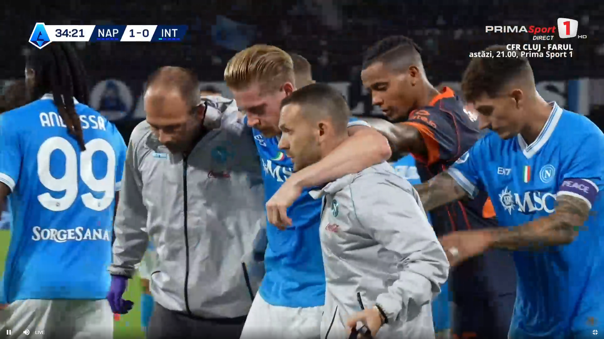 Kevin De Bruyne, accidentat în Napoli - Inter
