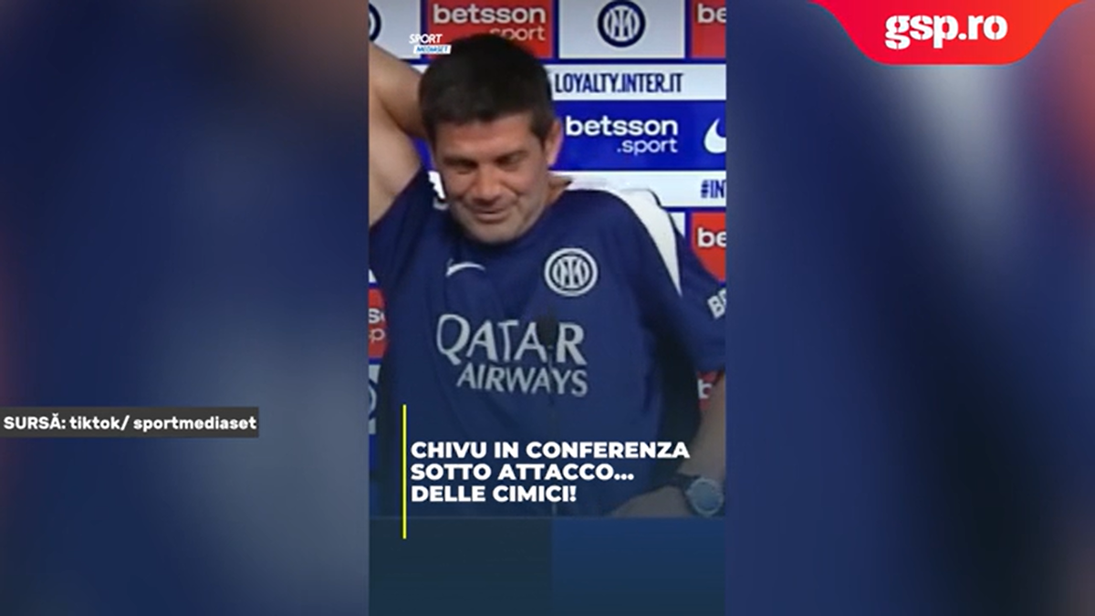 Viral! Cristi Chivu, „atacat” în conferință: „Băieți, a intrat în tricou!” » Cum s-a terminat totul
