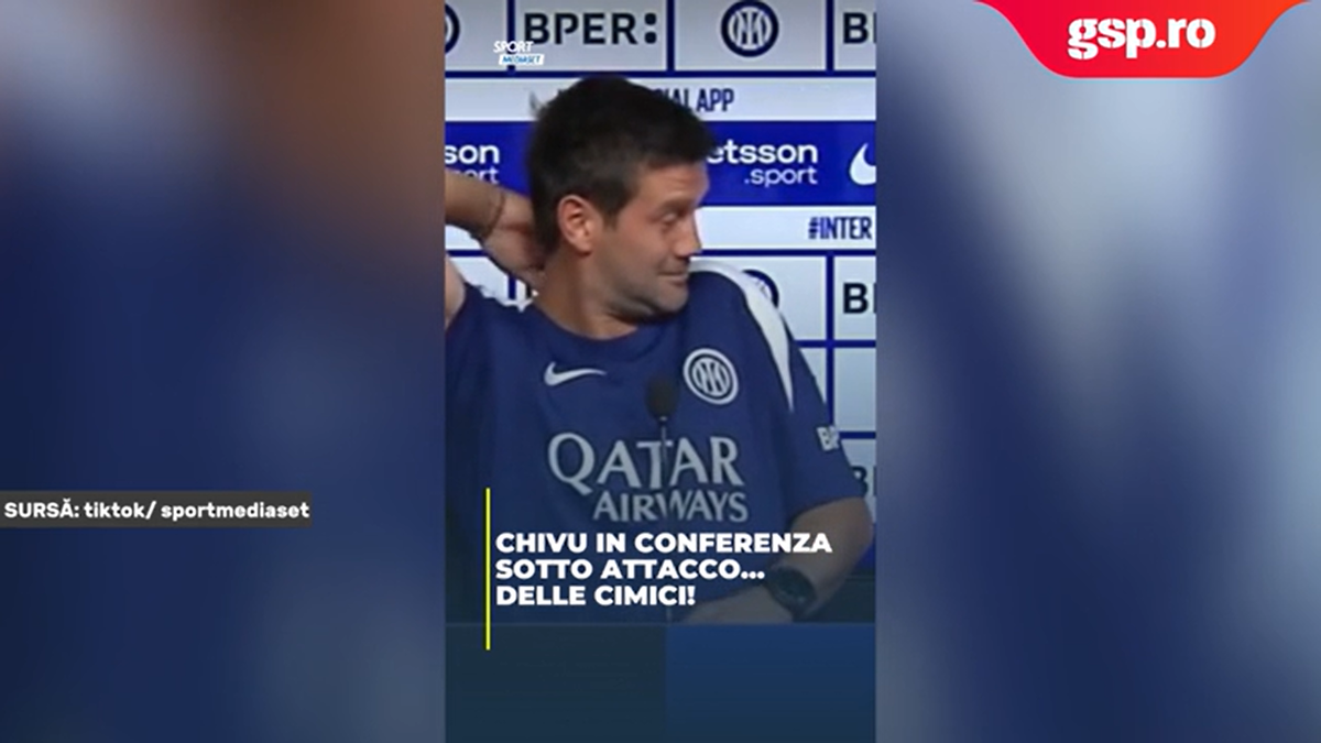 Viral! Cristi Chivu, „atacat” în conferință: „Băieți, a intrat în tricou!” » Cum s-a terminat totul