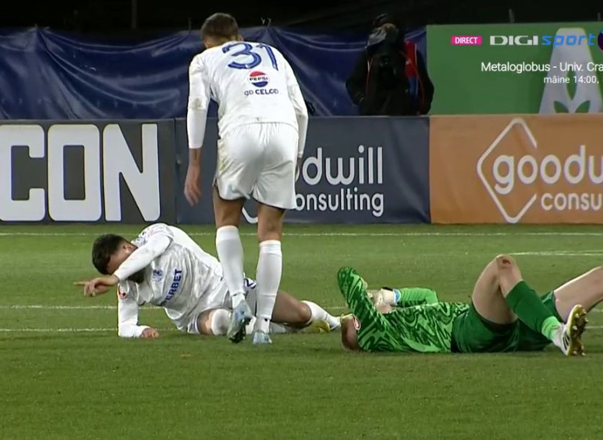 Ciocnire violentă în CFR - Farul: Hindrich și Cojocaru, plini de sânge