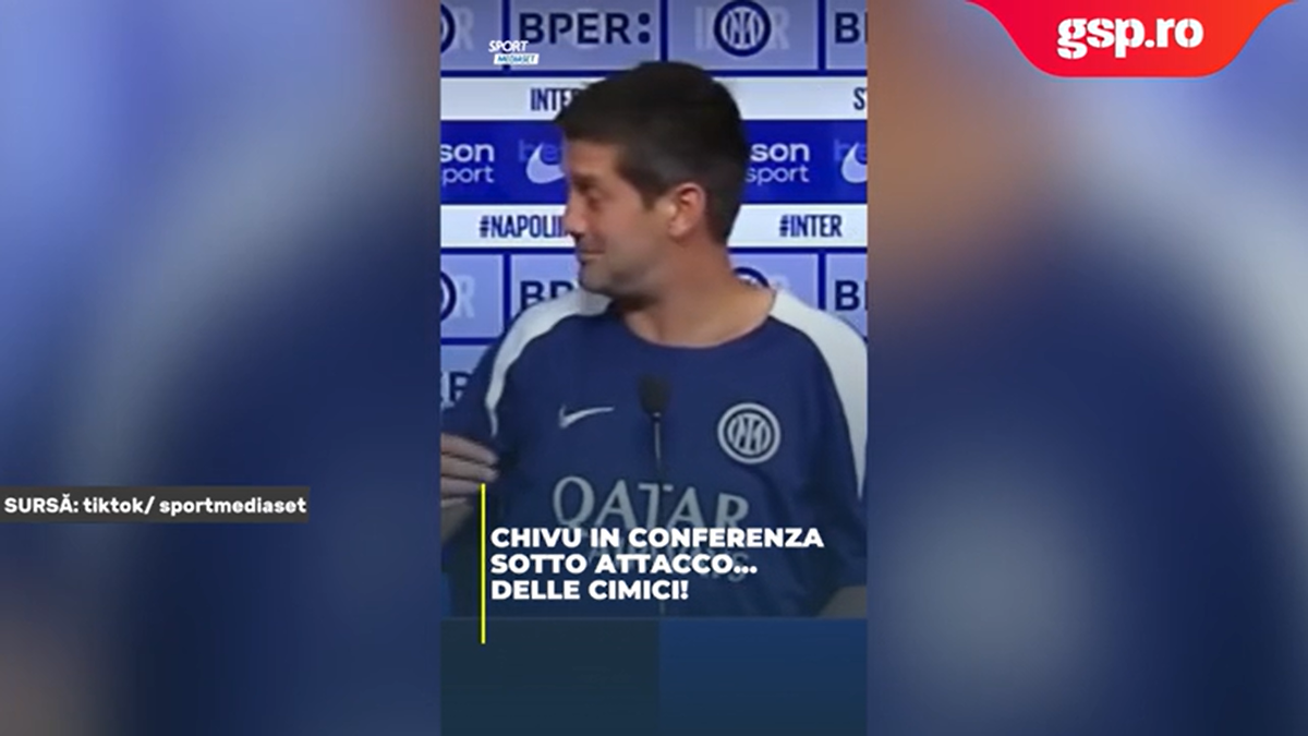 Viral! Cristi Chivu, „atacat” în conferință: „Băieți, a intrat în tricou!” » Cum s-a terminat totul
