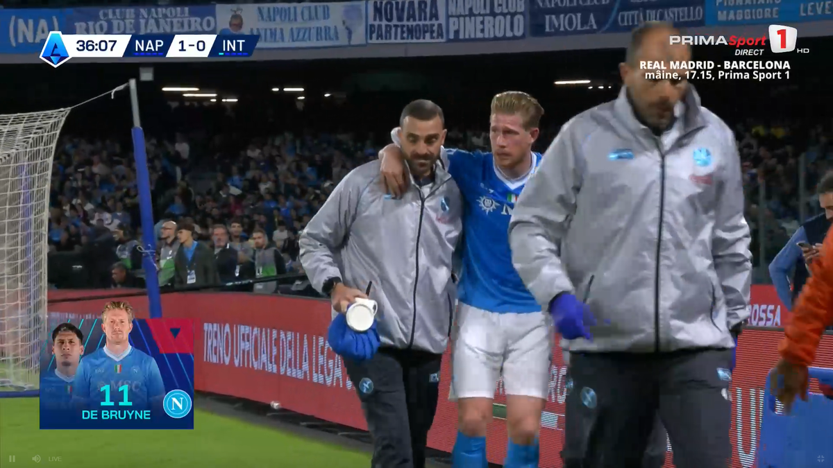 Kevin De Bruyne, accidentat în Napoli - Inter