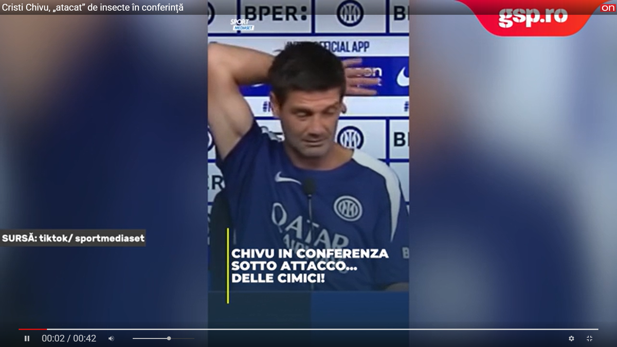 Viral! Cristi Chivu, „atacat” în conferință: „Băieți, a intrat în tricou!” » Cum s-a terminat totul